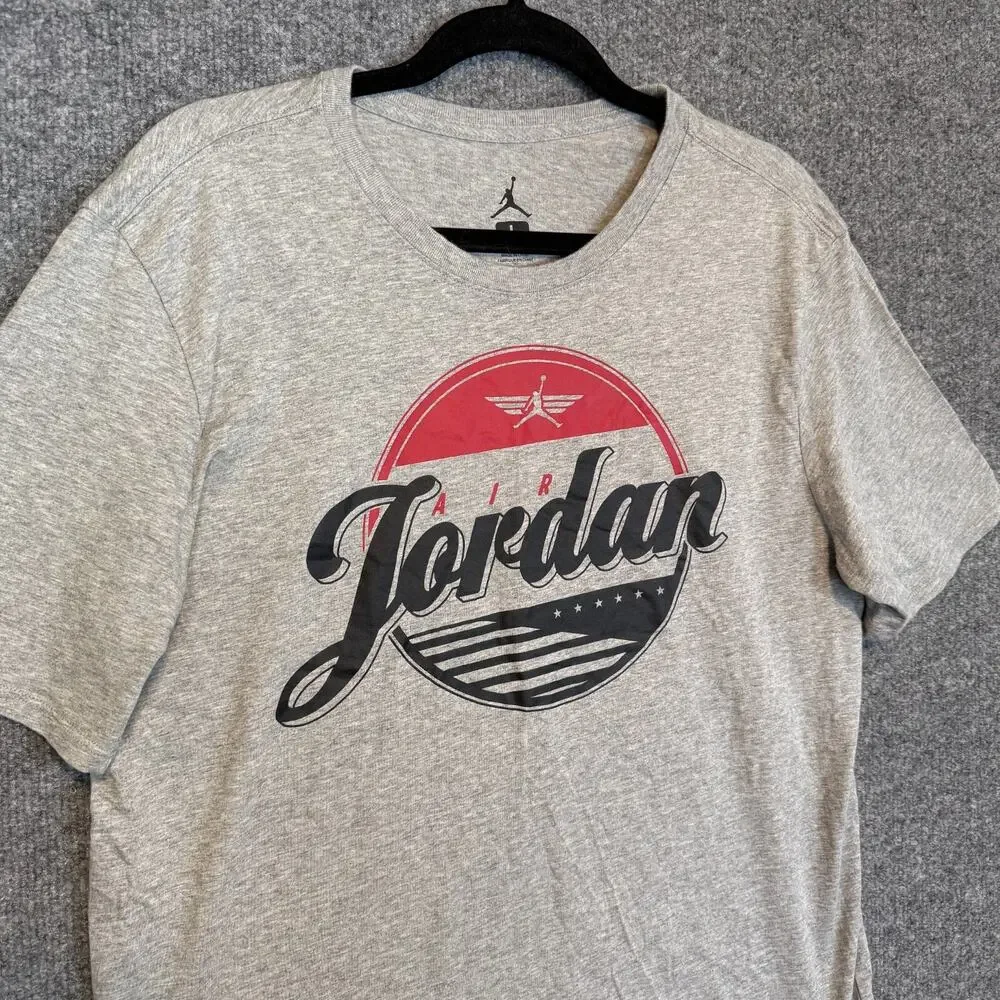 Jordan Shirt Mens‎ Large Gray Crewneck Tshirt Comfort Logo Casual